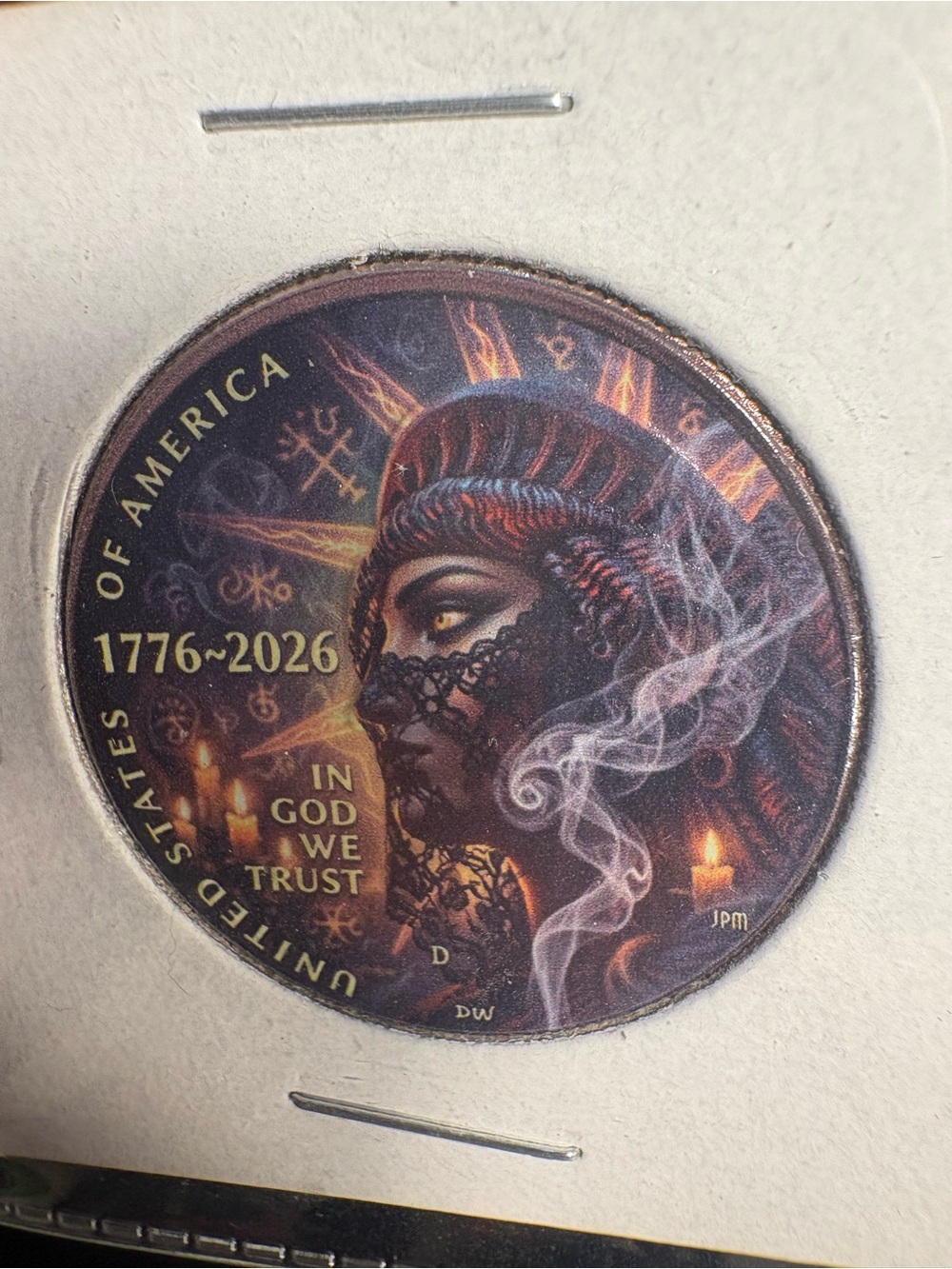 Decorative 1776-2026 Commemorative Coin with Gothic Woman Design